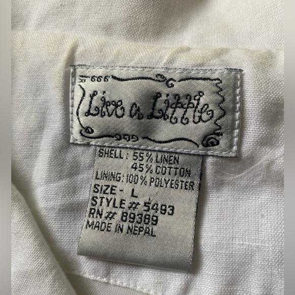 Live A Little Linen Embroidered Jacket Large - Picture 4 of 8